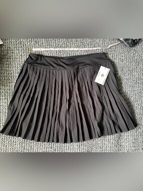 Pleated Black Women's Skort